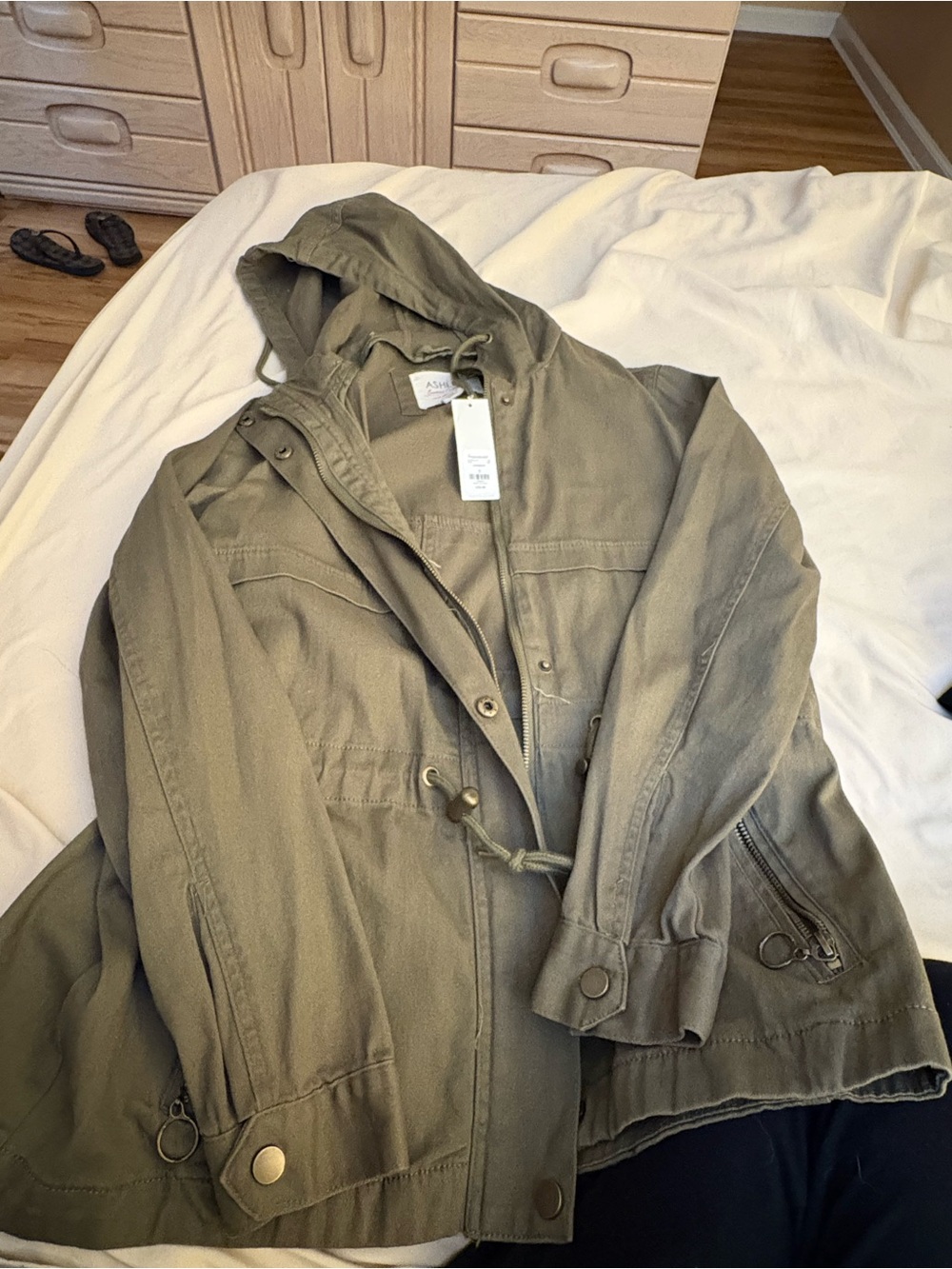 NWT Olive Green Hooded Jacket size medium